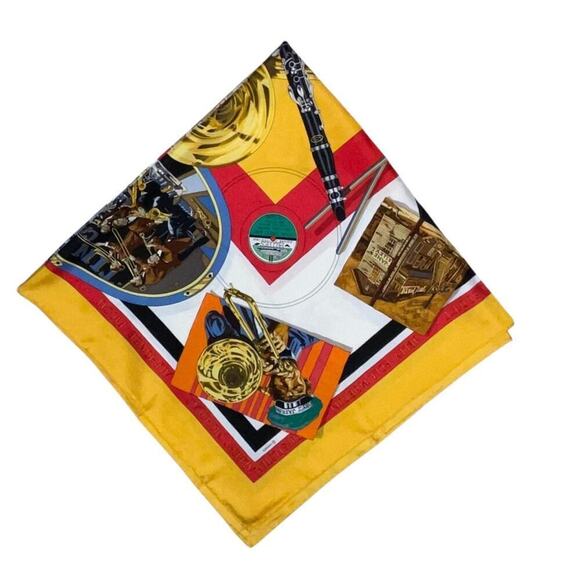 HERMES Silk Scarf  "New Orelans" by Loïc Dubigeon 90cm Carre with Paper Bag - Picture 9 of 16